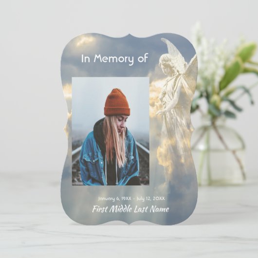 Feiern des Lebens Einladung Angel Sky Wolken (Stehend Vorderseite)