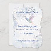 Feiern des Lebens Einladung Hummingbird Blue Rose (Rückseite)