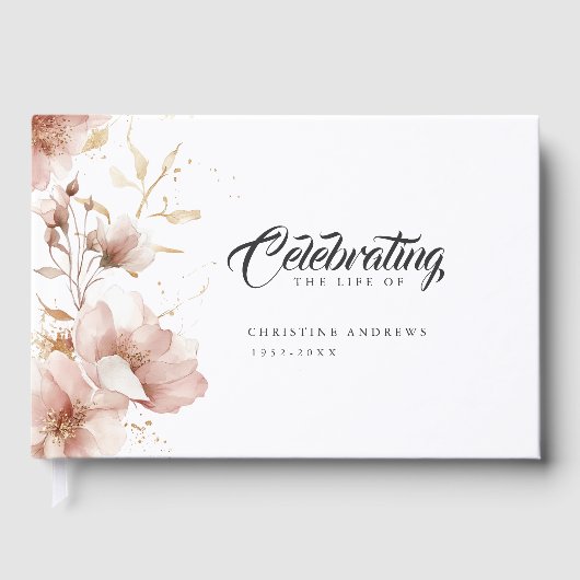 "Feiern des Lebens" Elegante Beerdigung durch die Gästebuch (Vorderseite)