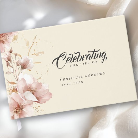 "Feiern des Lebens" Elegante Beerdigung durch die Gästebuch