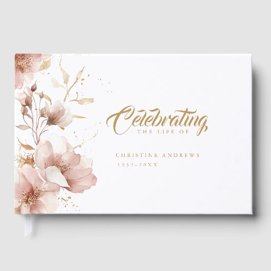 "Feiern des Lebens" Elegante Beerdigung durch die Gästebuch (Vorderseite)