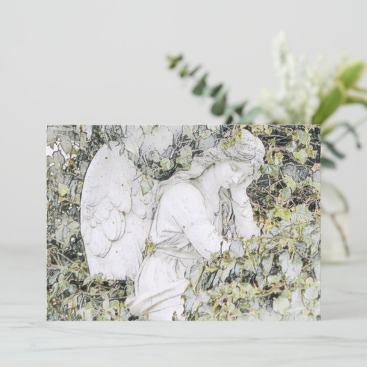 Feiern des Lebens - Engel im Garten Einladung (Stehend Vorderseite)