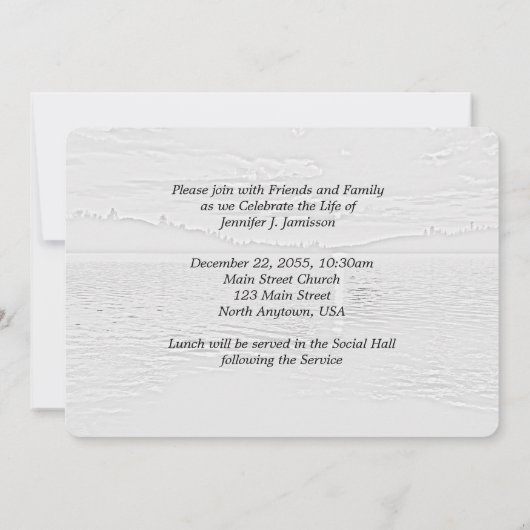 Feiern des Lebens, Goldener Sonnenuntergang am See Einladung (Rückseite)