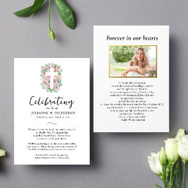 Feiern des Lebens, Kreuz der Rose, Foto, Beerdigun Einladung