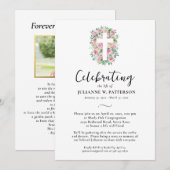 Feiern des Lebens, Kreuz der Rose, Foto, Beerdigun Einladung (Vorne/Hinten)