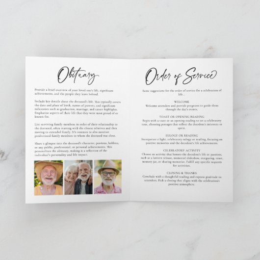 Feiern des Lebens Moderne 8-Foto Collage Elegant Programm (Innenseite)