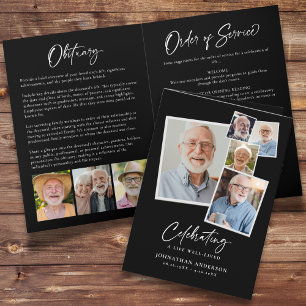 Feiern des Lebens Moderne 8-Foto Collage Elegant Programm