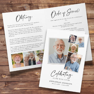 Feiern des Lebens Moderne 8-Foto Collage Elegant Programm