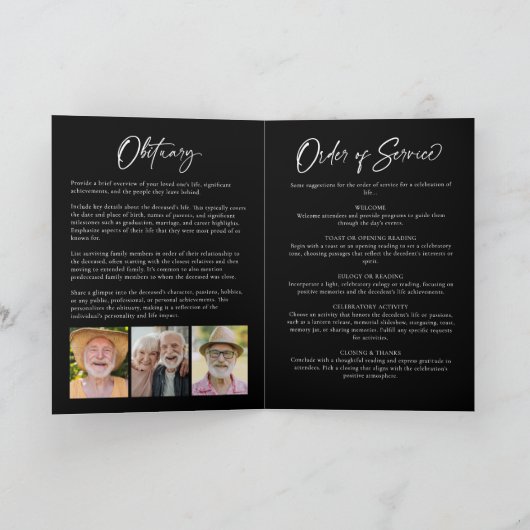 Feiern des Lebens Moderne 8-Foto Collage Elegant Programm (Innenseite)