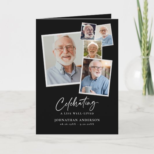Feiern des Lebens Moderne 8-Foto Collage Elegant Programm (Vorderseite)