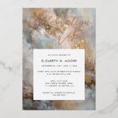 Feiern des Lebens Moderne Abstrakte Beerdigung Gol Folieneinladung (Vorderseite)