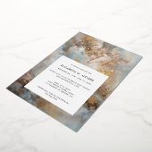 Feiern des Lebens Moderne Abstrakte Beerdigung Gol Folieneinladung (Gedreht)