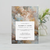 Feiern des Lebens Moderne Abstrakte Beerdigung Gol Folieneinladung (Stehend vorne)