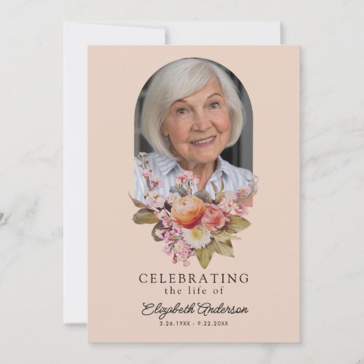 Feiern des Lebens Rosen & Peonies, Blüten Einladung (Vorderseite)