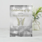 Feiern des Lebens - Silber und Gold Einladung (Stehend Vorderseite)