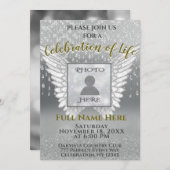 Feiern des Lebens - Silver and Gold Add Foto Einladung (Vorne/Hinten)