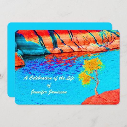 Feiern des Lebens, Single Tree am See/Gebirge Einladung (Vorne/Hinten)
