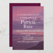 Feiern des Lebens - Sonnenuntergang am ruhigen Str Einladung (Vorne/Hinten)