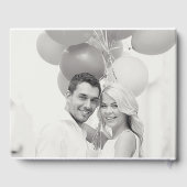 Feiern des Liebe Black Script Hochzeitsfest Foto Gästebuch (Rückseite)