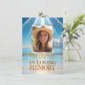 Feiern des Life-Programms Vielen Dank Foto Beach Dankeskarte (Stehend Vorderseite)