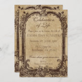 Feiern des Vintagen Viktorianischen Lebensrahmens Einladung (Vorne/Hinten)