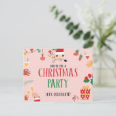 Feiern des WeihnachtsParty Postkarte (Stehend Vorderseite)