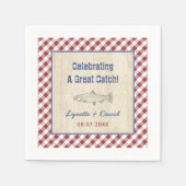 Feiern einer großen Fisch Fisch Fry Couples Dusche Serviette (Vorderseite)