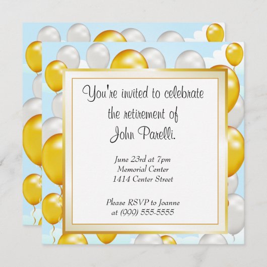 Feiern einer Rente Einladung (Vorne/Hinten)