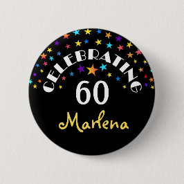 Feiern eines 60. Geburtstagsstars-Buttons oder ein Button