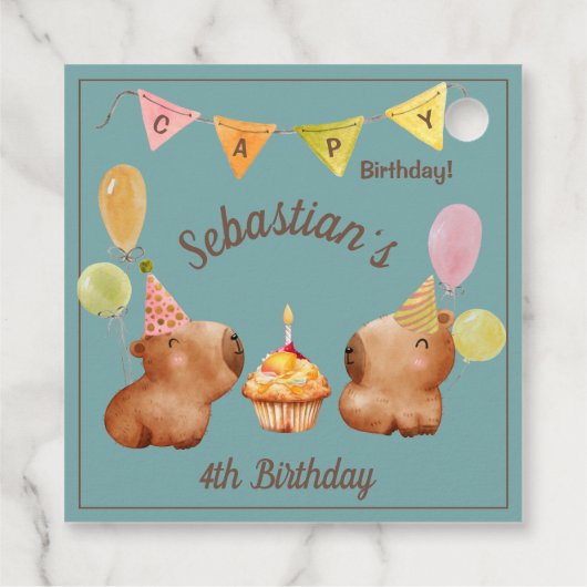 Feiern eines Capy Birthday Geschenkanhänger (Rückseite)