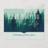 Feiern eines grünen Waldes in Pinien mit gemeinsam Einladungspostkarte (Rückseite)