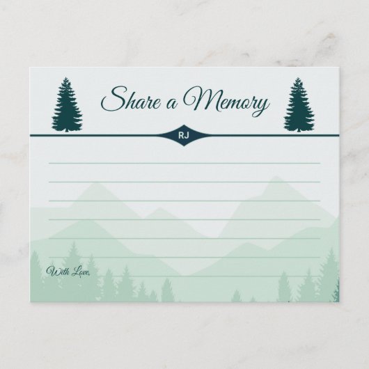 Feiern eines grünen Waldes in Pinien mit gemeinsam Einladungspostkarte (Vorderseite)