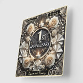 Feiern eines schönen ersten Jahrestages Quadratische Wanduhr (Winkel)