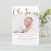 Feiern | Einfache minimale Rose Gold Zwei Fotos Einladung (Stehend Vorderseite)