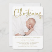 Feiern | Einfache Minimalvergoldung mit zwei Fotos Einladung (Vorderseite)