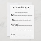 Feiern, Einladung, jeden Anlaß Einladung (Rückseite)