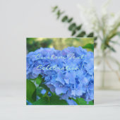 FEIERN! Einladungskarten Blue Hydrangea (Stehend Vorderseite)