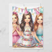 Feiern Extravagant Teen Girl Geburtstagsparty Einladung (Rückseite)