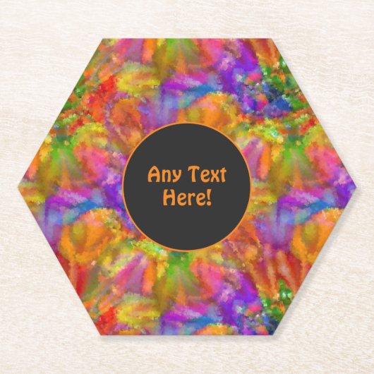 Feiern Fireworks in Bright Paint - Text hinzufügen Untersetzer (Vorderseite)