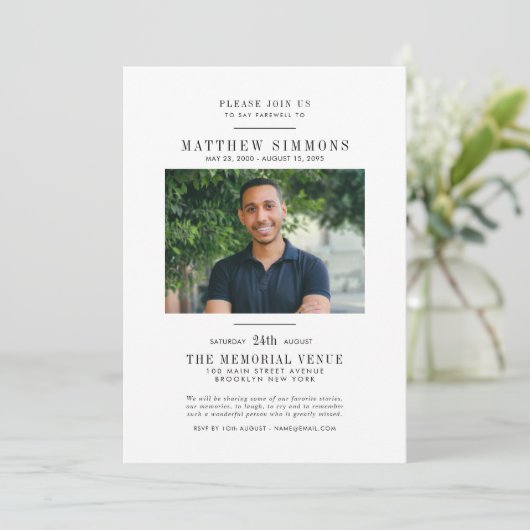 Feiern Foto Abschiedsfeier Einladung (Stehend Vorderseite)