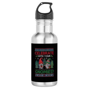 Feiern Gnomies Weihnachten Gnome Bäume Rentiere Edelstahlflasche