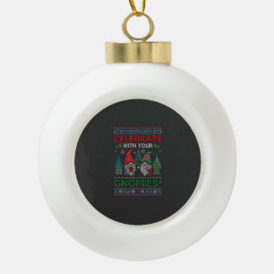 Feiern Gnomies Weihnachten Gnome Bäume Rentiere Keramik Kugel-Ornament