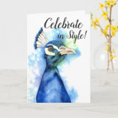 Feiern im Stil | Elegant Peacock Birthday Karte (Gelbe Blume)