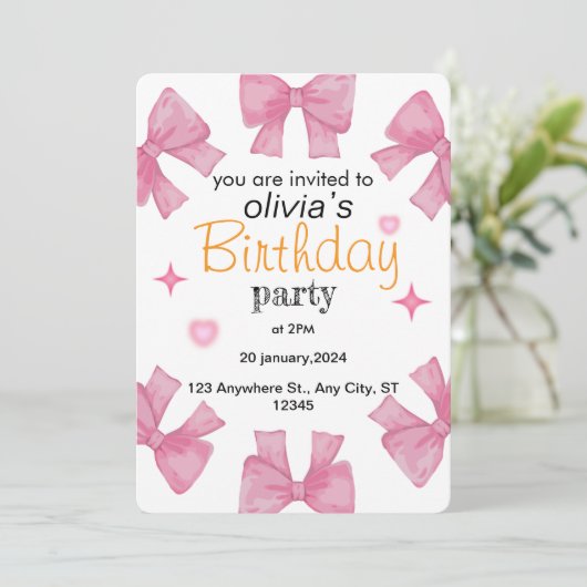 Feiern im Stil: Personalisierte Geburtskarte Einladung (Stehend Vorderseite)