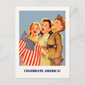 Feiern in Amerika, 4. Juli Postkarte (Vorderseite)