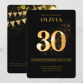 Feiern in Glam 30. Geburtstag Einladung (Vorne/Hinten)