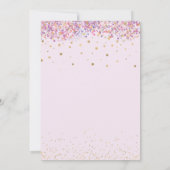 Feiern in Pink: Confetti Ballon 5. Geburtstag Einladung (Rückseite)
