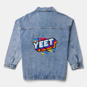 Feiern Jeet Kid's trendiger Meme Slogan Yeetin Jeansjacke (Rückseite)
