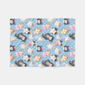 Feiern Katzen auf Blue Polka Docks Fleecedecke (Vorderseite (Horizontal))