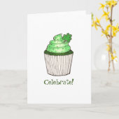 Feiern Kleeblatt Cupcake Sweet St. Patrick's Day Karte (Gelbe Blume)